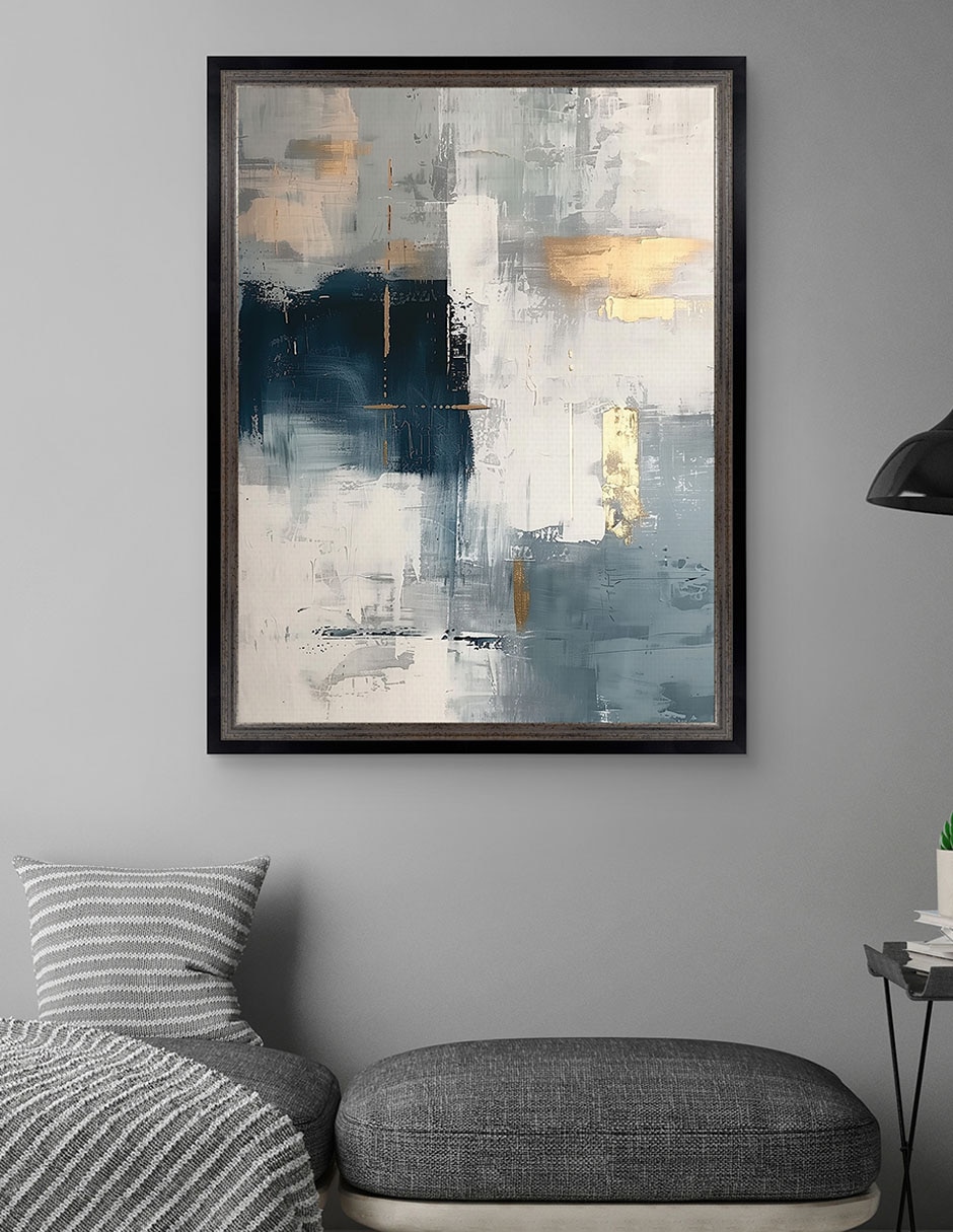Cuadro decorativo Tocado por El Azul I por Annabelle Hall técnica mixta 2