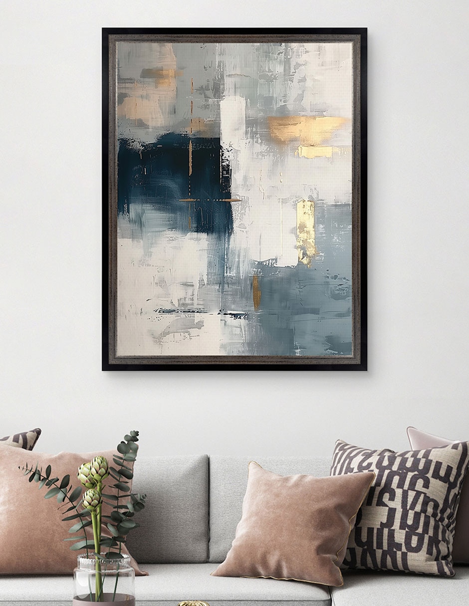 Cuadro decorativo Tocado por El Azul I por Annabelle Hall técnica mixta 3