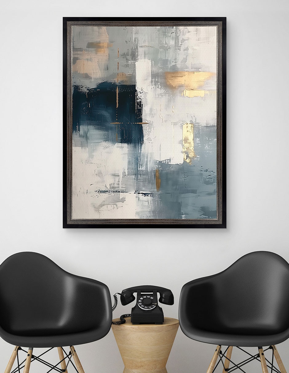 Cuadro decorativo Tocado por El Azul I por Annabelle Hall técnica mixta 4