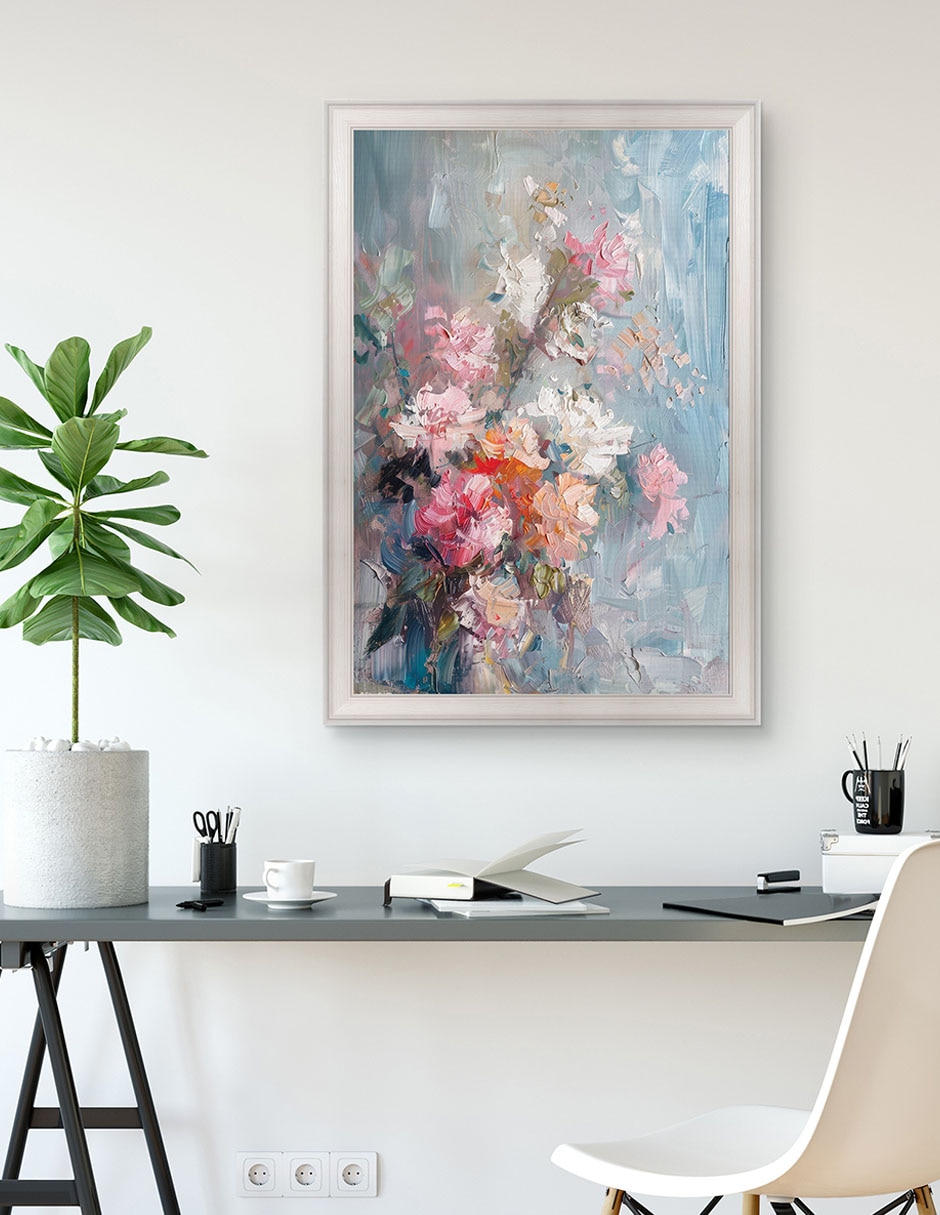 Cuadro decorativo Ramo Rosa Abstracto de Petals Prints Design técnica mixta 2