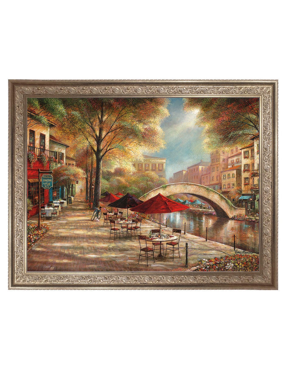 Cuadro decorativo enmarcado- encanto del paseo del río de ruane manning técnica mixta Cuadro decorativo enmarcado- encanto del paseo del río de ruane manning técnica mixta