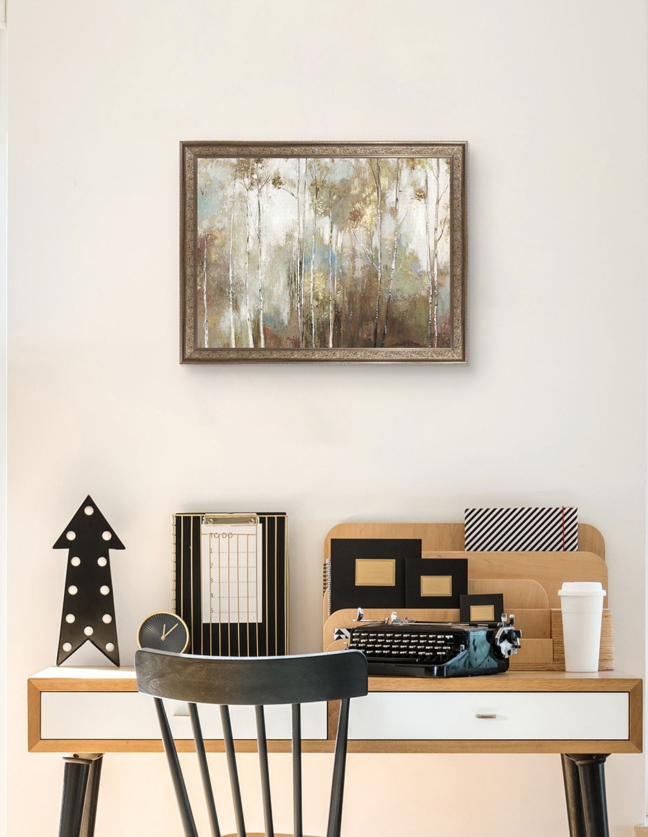 Cuadro decorativo Enmarcado Abedul fino III de Allison Pearce técnica mixta 3