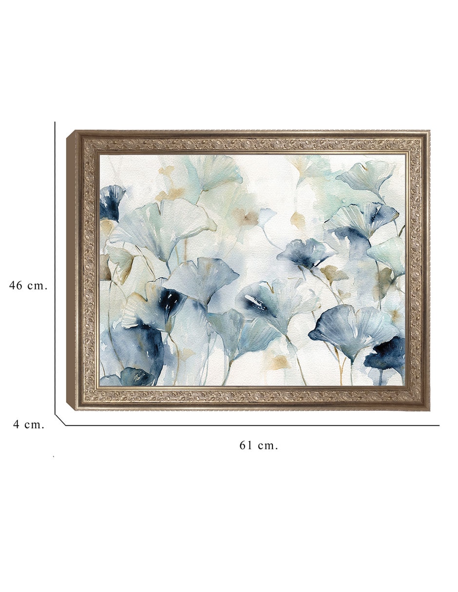 Cuadro decorativo enmarcado- ginkgo en esplendor de carol robinson técnica mixta 8