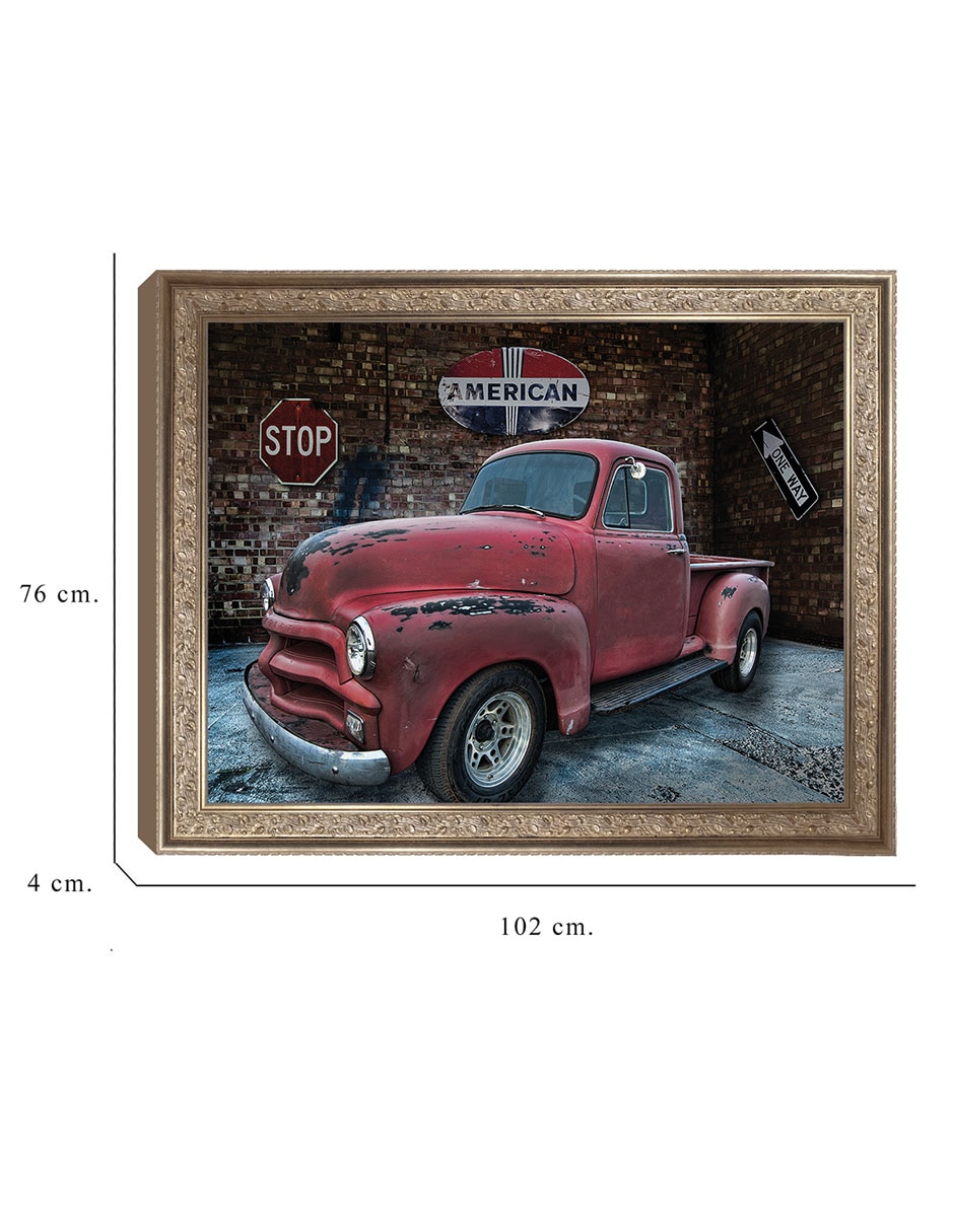 Cuadro decorativo enmarcado- camioneta chevrolet 1954 de lori hutchison técnica mixta 2