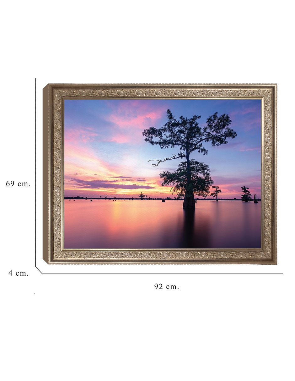 Cuadro decorativo Enmarcado- Atardecer del solsticio de verano de Andy Crawford mixta 8