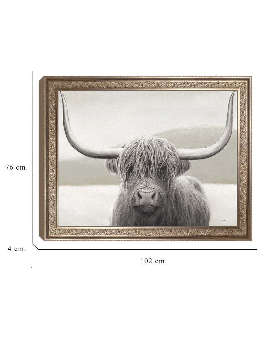Cuadro decorativo Enmarcado- Vaca de las tierras altas de James Wiens mixta 8