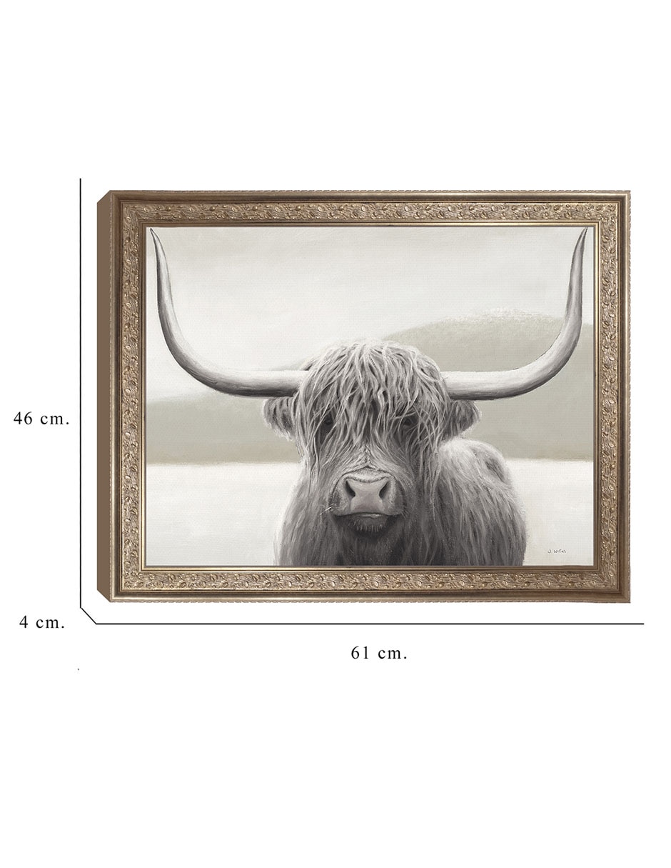 Cuadro decorativo Enmarcado- Vaca de las tierras altas de James Wiens mixta 8