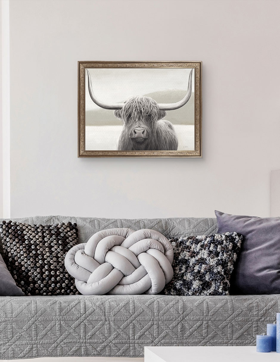 Cuadro decorativo Enmarcado- Vaca de las tierras altas de James Wiens mixta 5