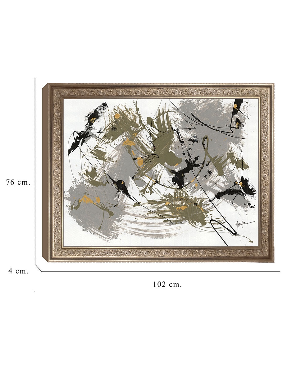 Cuadro decorativo Negro y dorado 1 de Dan Houston técnica mixta 2
