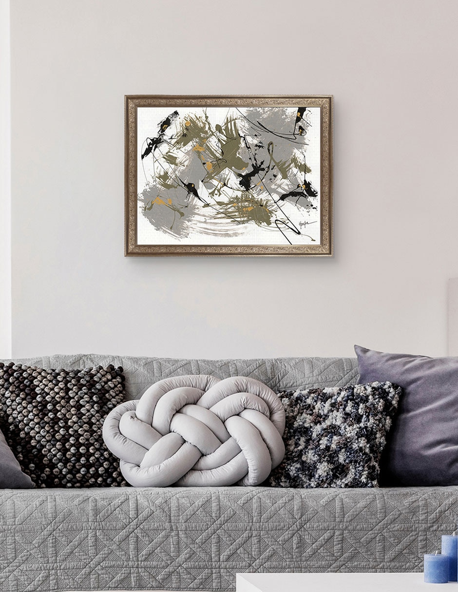 Cuadro decorativo Negro y dorado 1 de Dan Houston técnica mixta 5