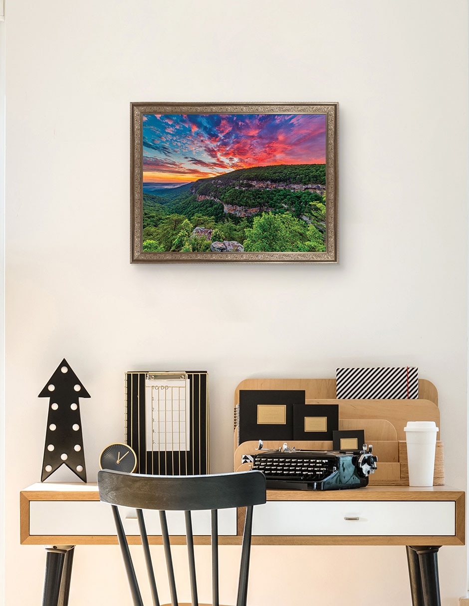 Cuadro decorativo Amanecer en Cloudland Canyon de Andy Crawford técnica mixta 3