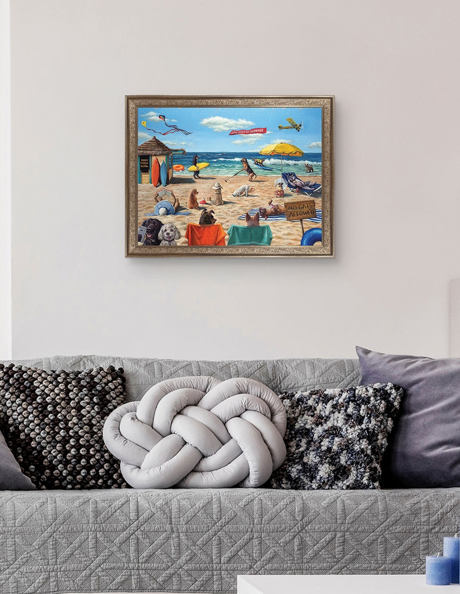 Cuadro decorativo Playa de perros de Lucia Heffernan técnica mixta 5