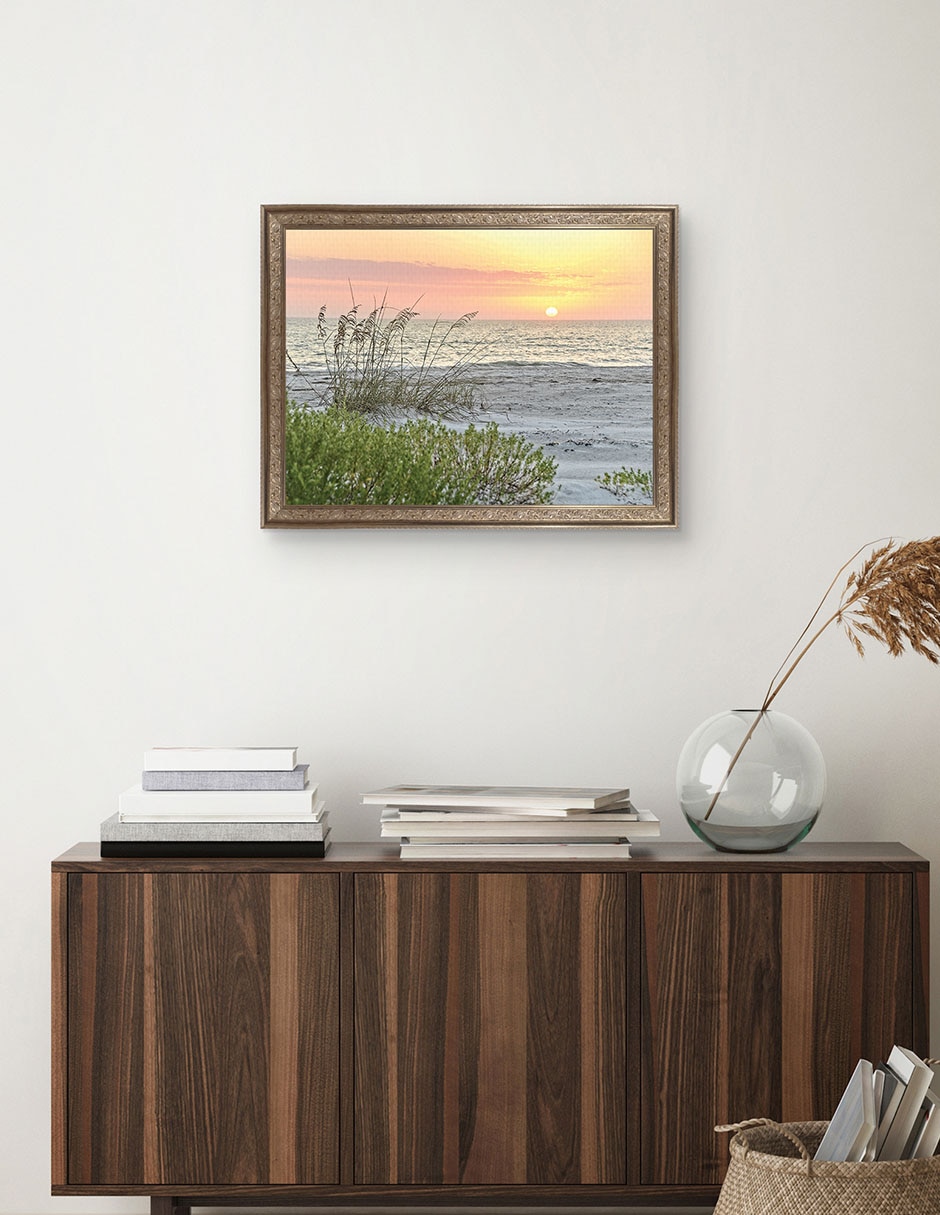 Cuadro decorativo Atardecer calmante de Mary Lou Johnson técnica mixta 4