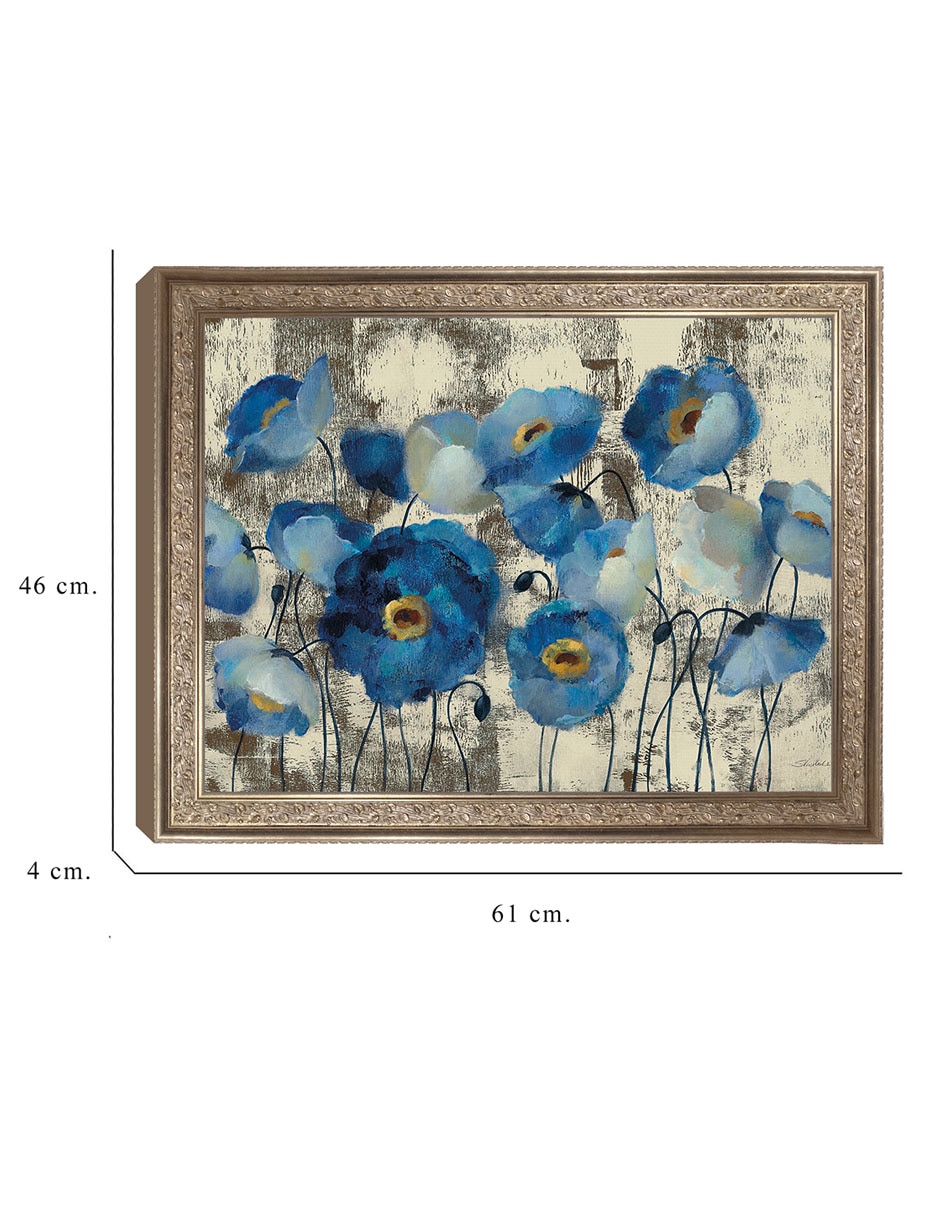 Cuadro decorativo Floral aguamarina de Silvia Vassileva técnica mixta 2