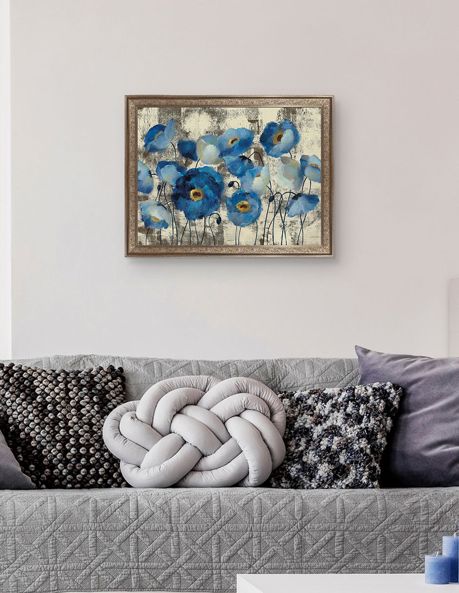 Cuadro decorativo Floral aguamarina de Silvia Vassileva técnica mixta 5
