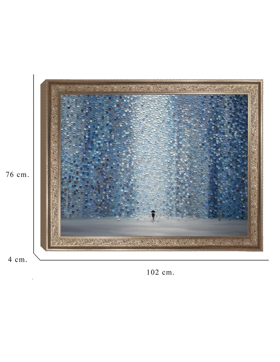Cuadro decorativo Lluvia azul de Ekaterina Ermilkina técnica mixta 8