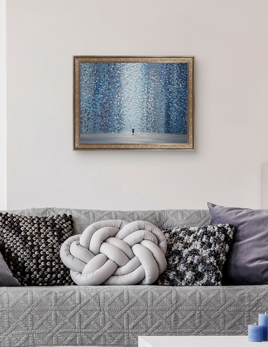 Cuadro decorativo Lluvia azul de Ekaterina Ermilkina técnica mixta 5