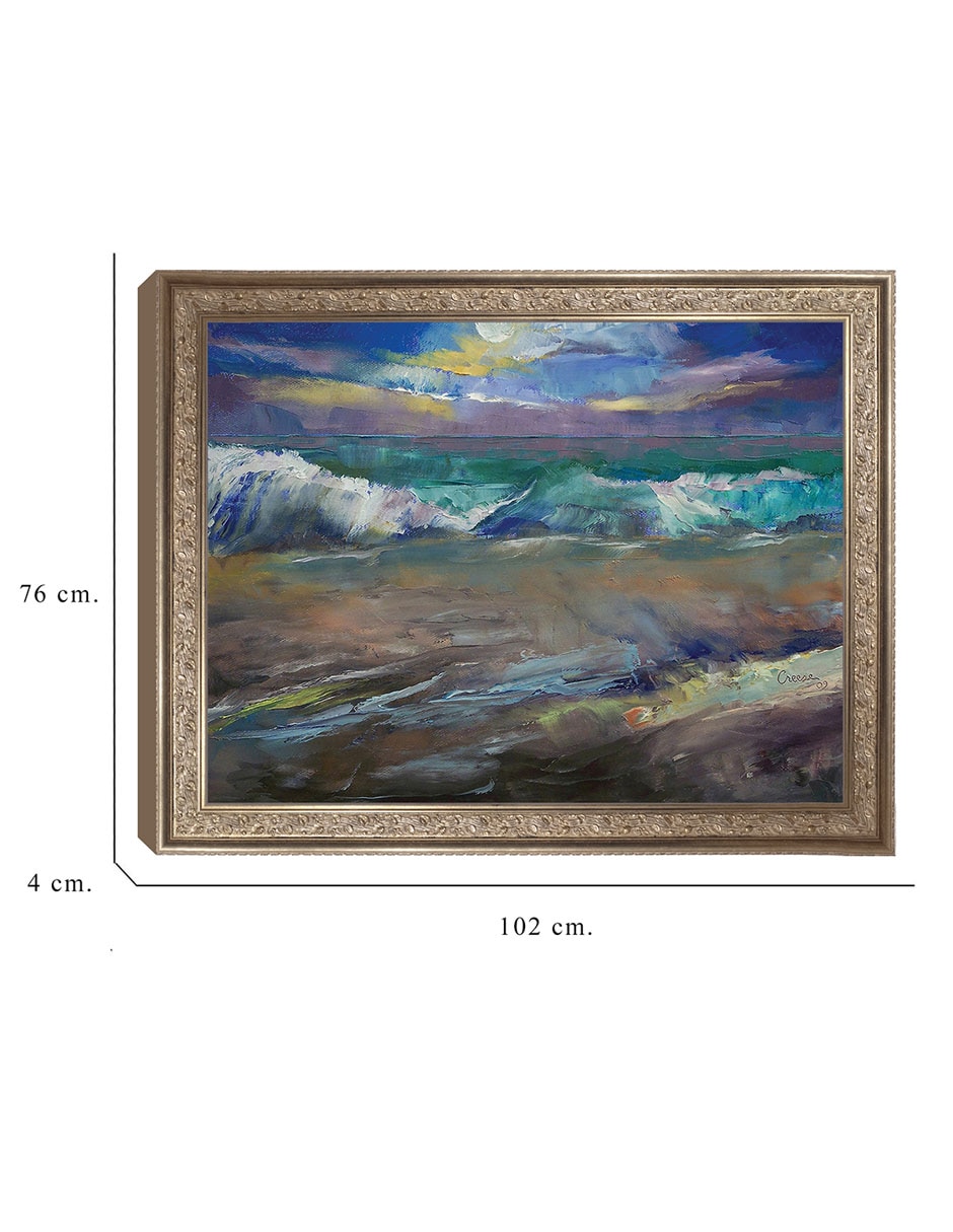 Cuadro decorativo Ondas a la luz de la luna de Michael Creese técnica mixta 2