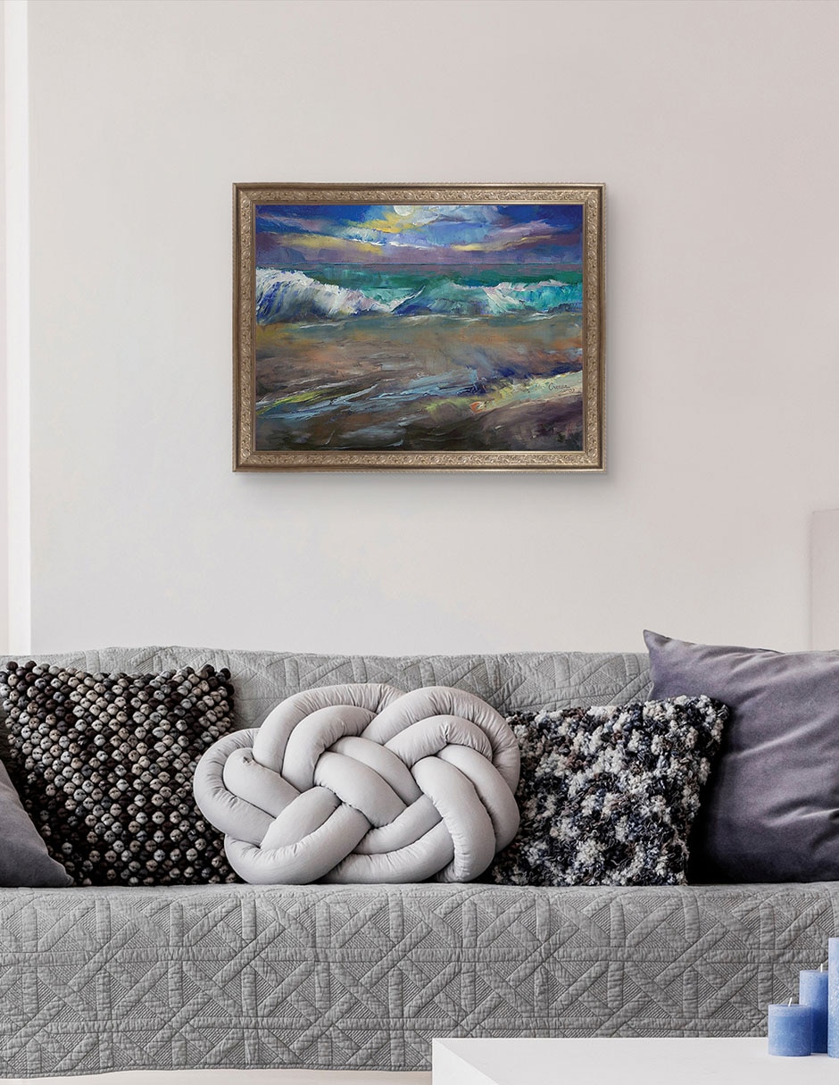 Cuadro decorativo Ondas a la luz de la luna de Michael Creese técnica mixta 5