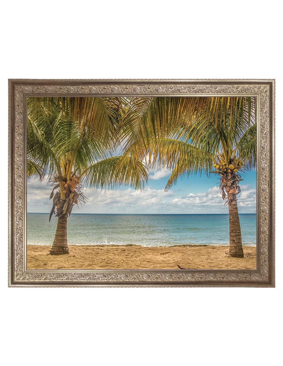 Cuadro decorativo Palmas gemelas de Mary Lou Johnson técnica mixta Cuadro decorativo Palmas gemelas de Mary Lou Johnson técnica mixta