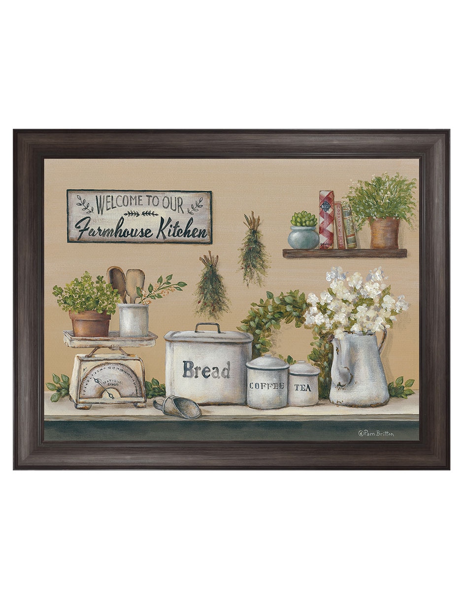 Cuadro decorativo Cocina de granja con jardín de Pam Britton técnica mixta Cuadro decorativo Cocina de granja con jardín de Pam Britton técnica mixta
