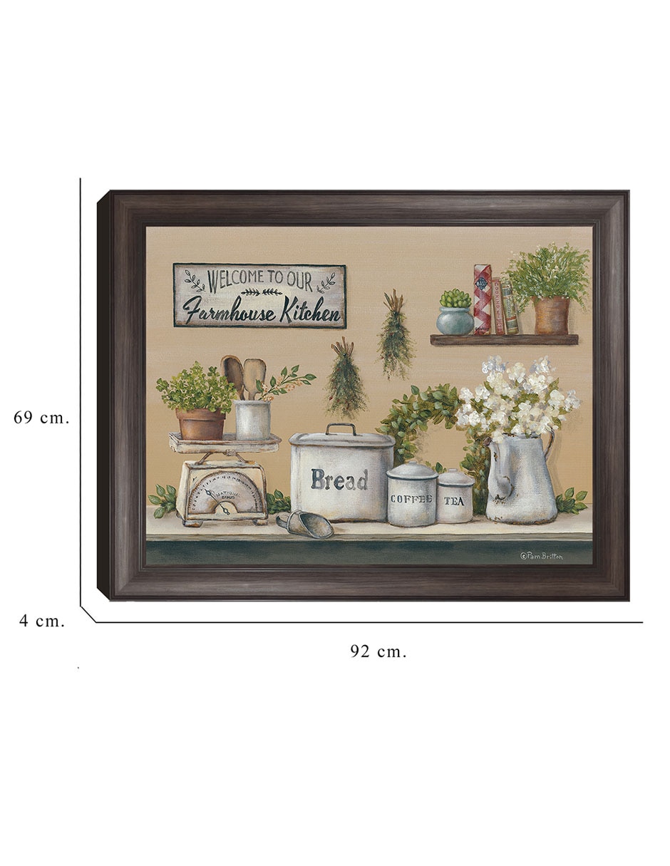 Cuadro decorativo Cocina de granja con jardín de Pam Britton técnica mixta 6