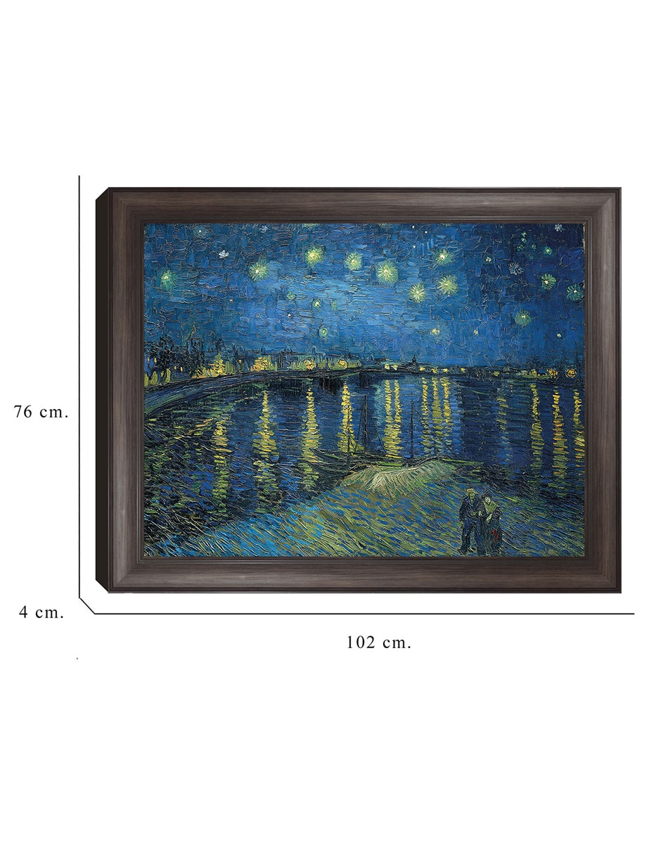 Cuadro decorativo Noche estrellada sobre el Ródano (1888) de Vincent van Gogh técnica mixta 2