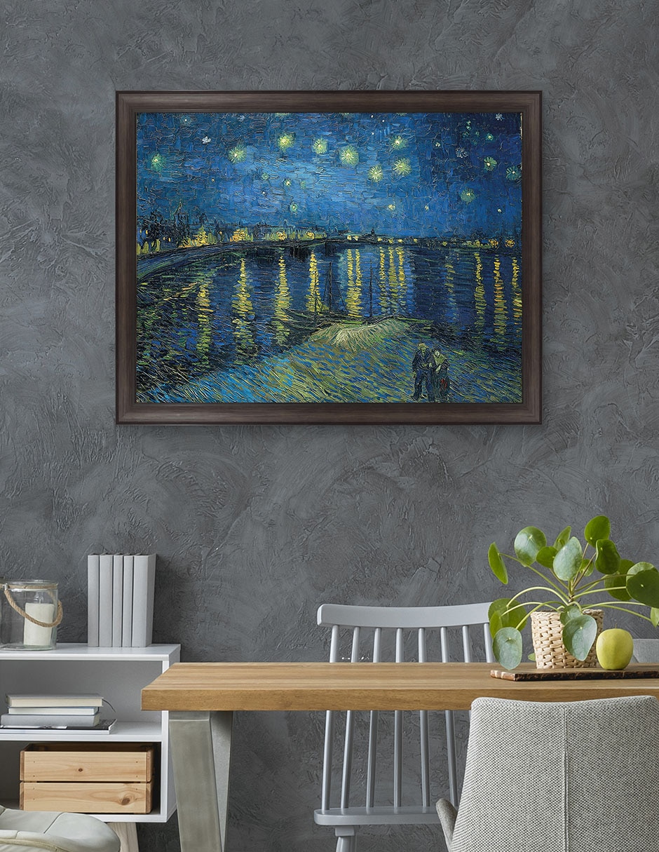 Cuadro decorativo Noche estrellada sobre el Ródano (1888) de Vincent van Gogh técnica mixta 4