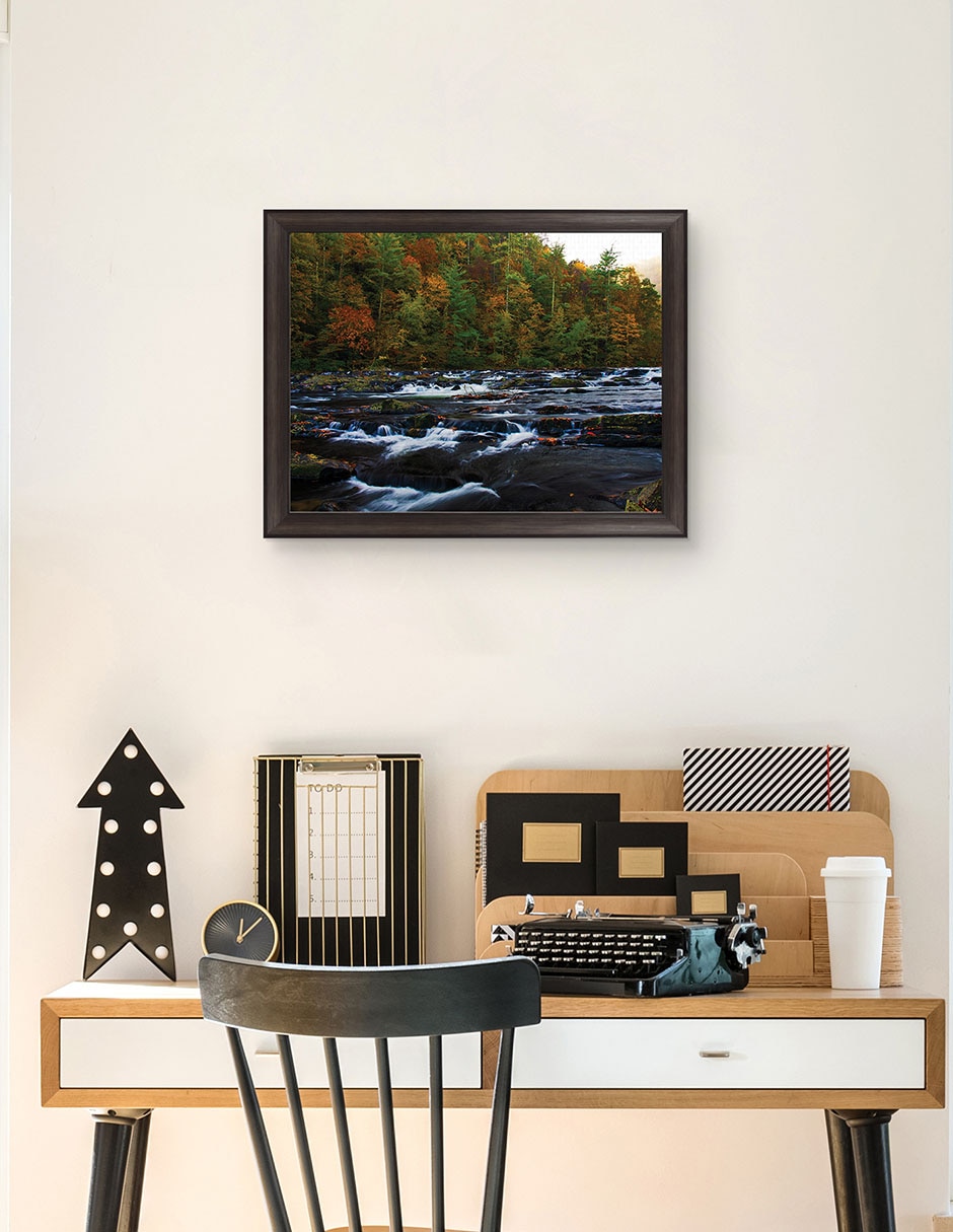 Cuadro decorativo Otoño en el río Tellico de Andy Crawford técnica mixta 4
