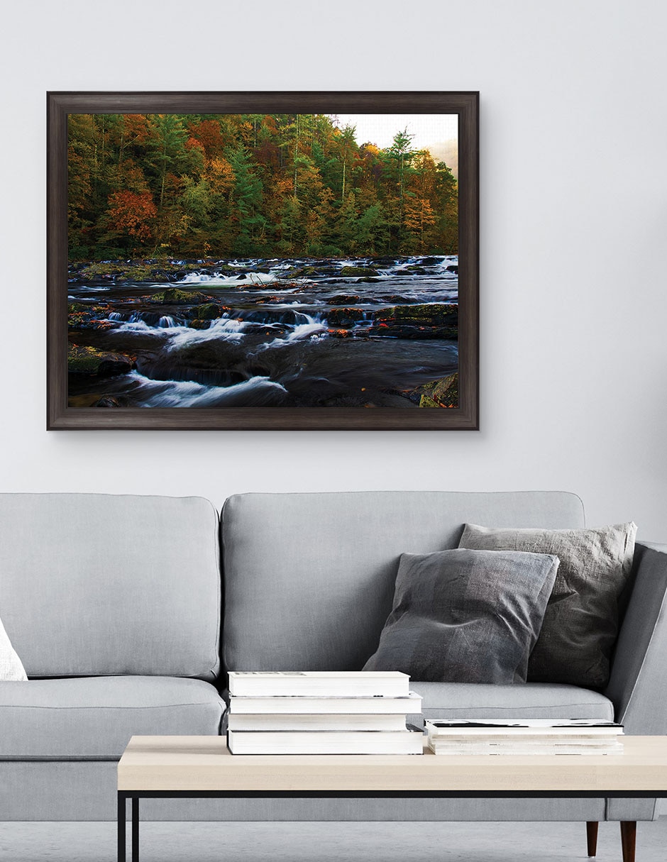 Cuadro decorativo Otoño en el río Tellico de Andy Crawford técnica mixta 3