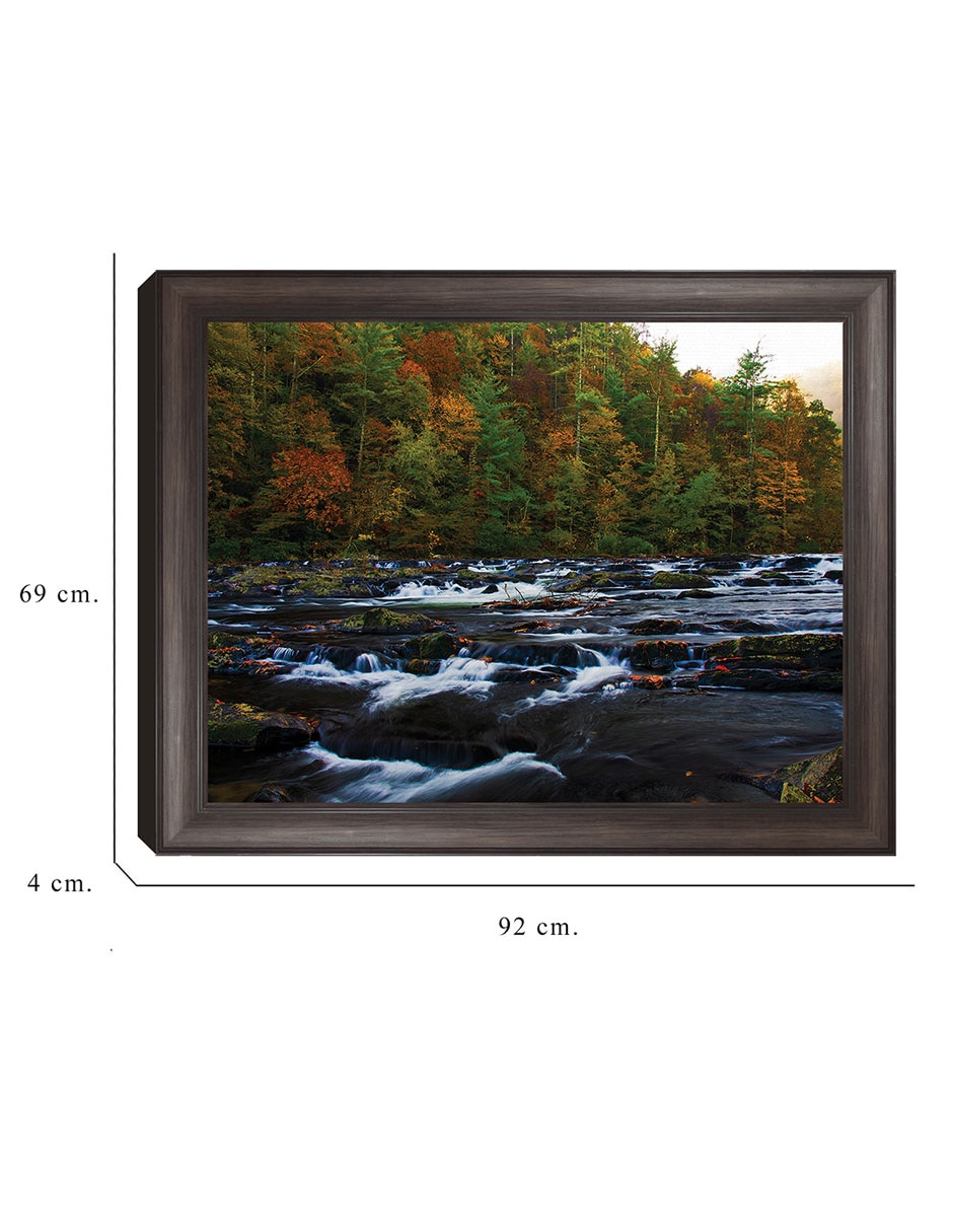 Cuadro decorativo Otoño en el río Tellico de Andy Crawford técnica mixta 2