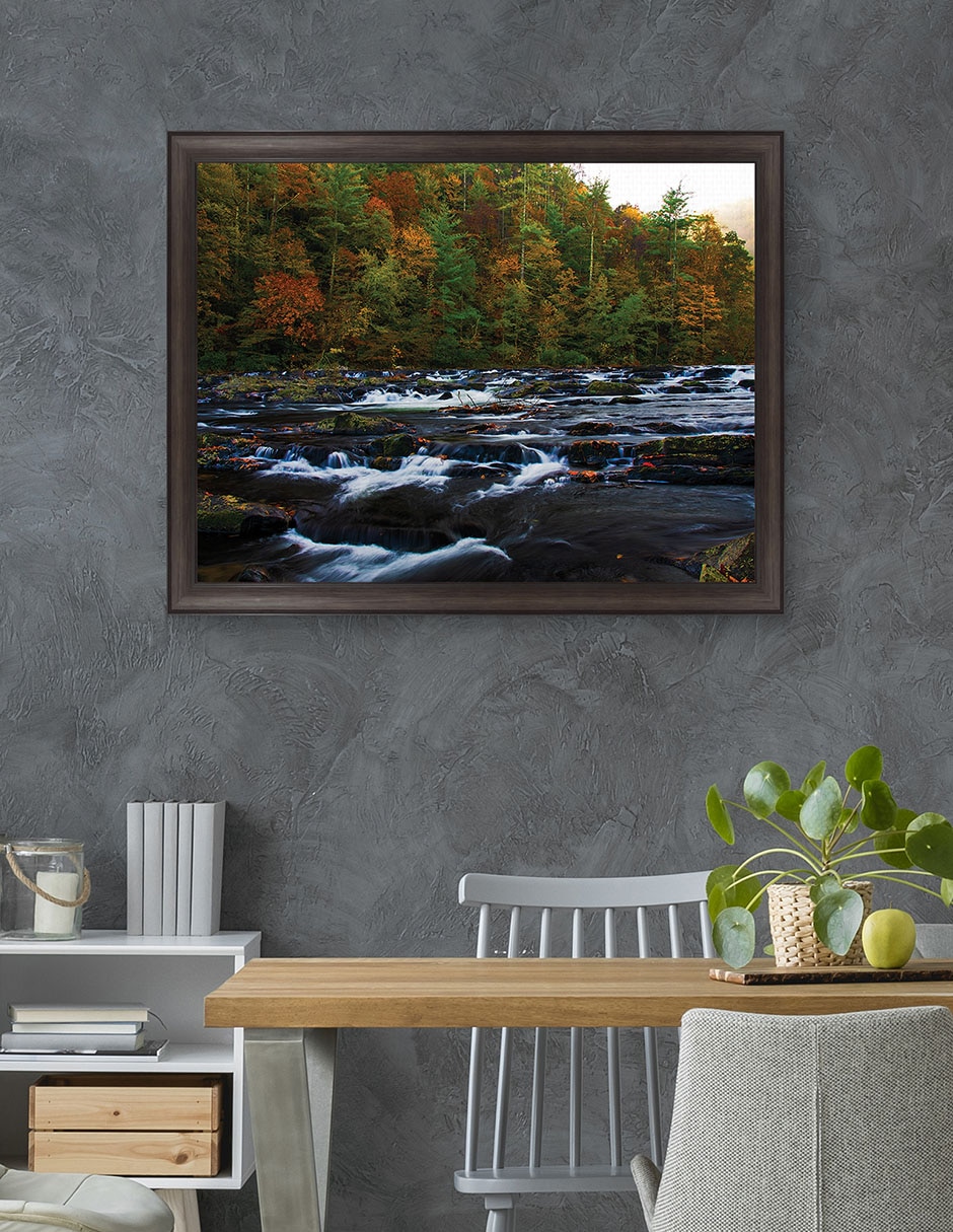 Cuadro decorativo Otoño en el río Tellico de Andy Crawford técnica mixta 5