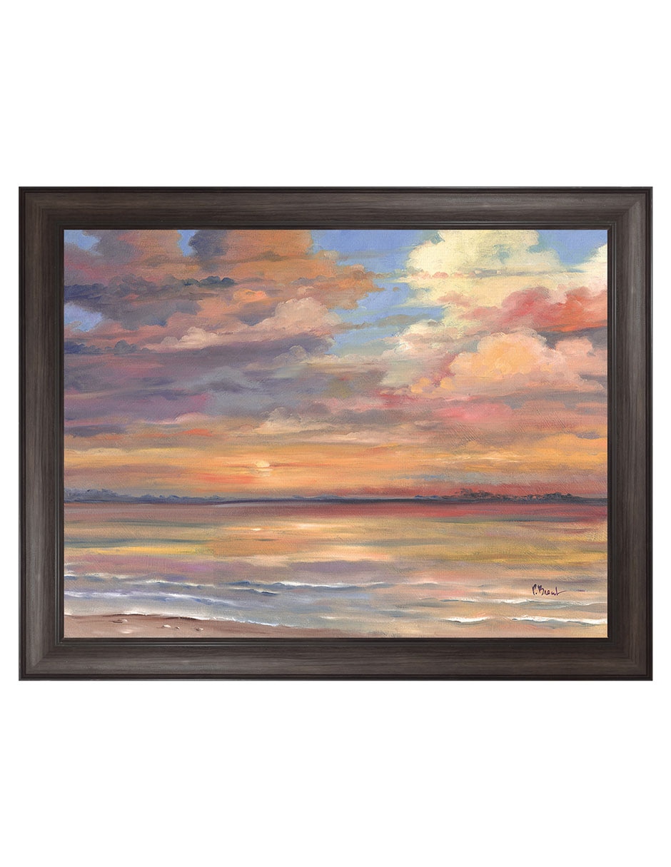 Cuadro decorativo Atardecer en Isla Coral de Paul Brent técnica mixta