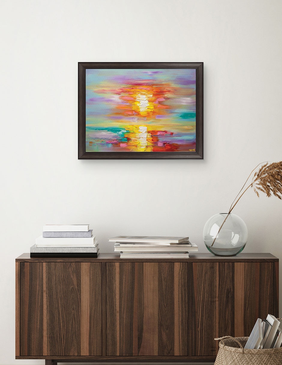 Cuadro decorativo Amanecer abstracto de Osnat Tzadok técnica mixta 3