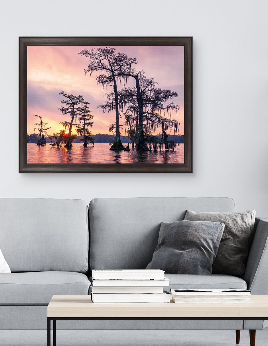 Cuadro decorativo Amanecer sobre el lago Palourde de Andy Crawford técnica mixta 2