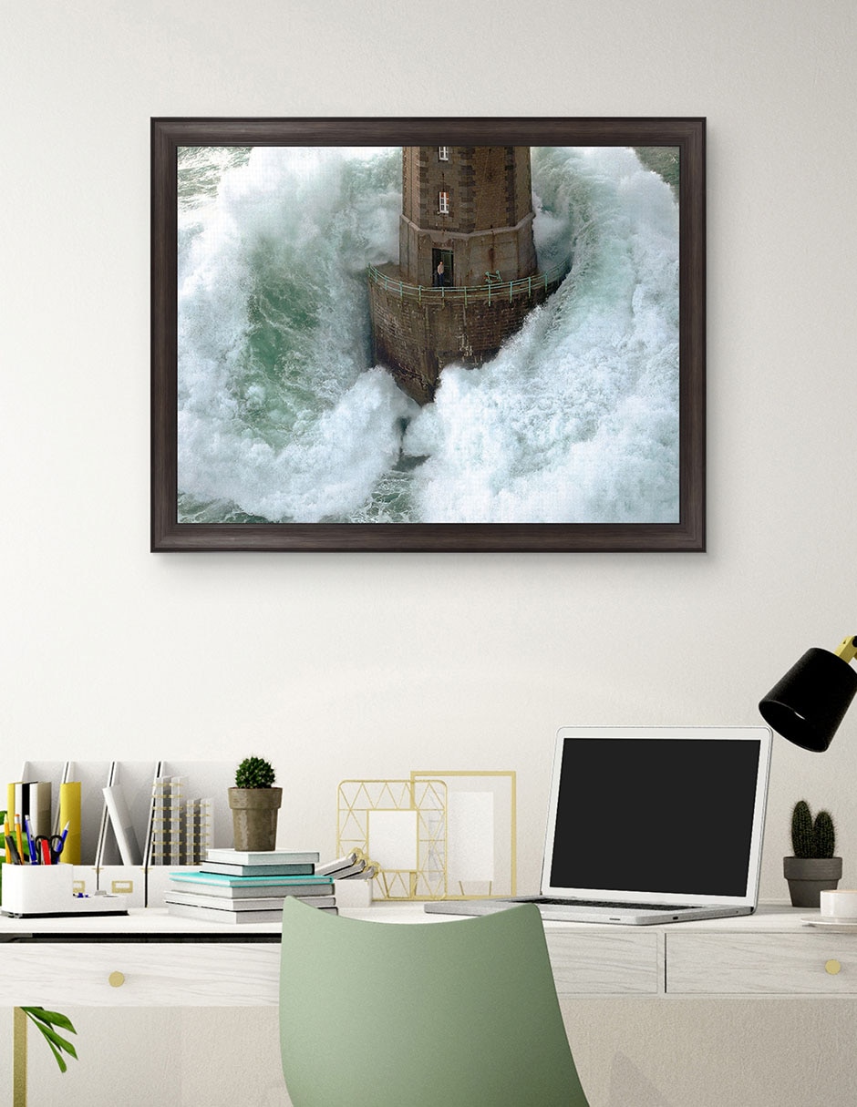 Cuadro decorativo Faros en la tormenta – La Jument de Jean Guichard técnica mixta 4