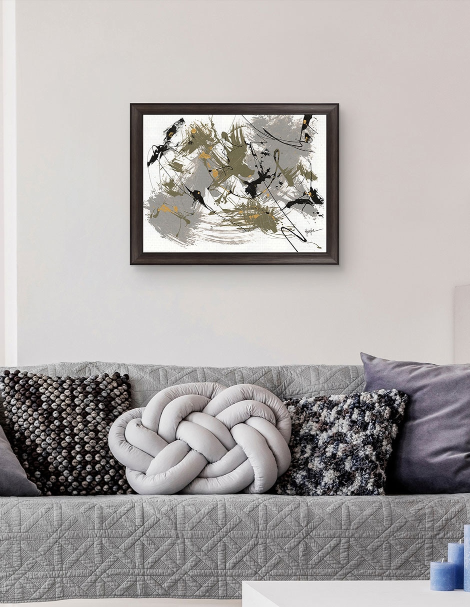 Cuadro decorativo Negro y dorado 1 de Dan Houston técnica mixta 3