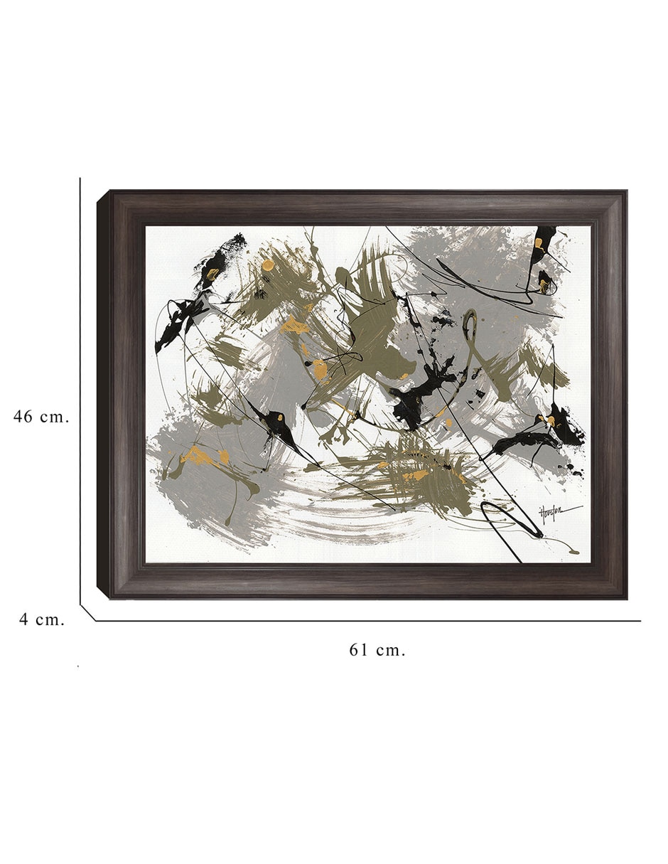 Cuadro decorativo Negro y dorado 1 de Dan Houston técnica mixta 2