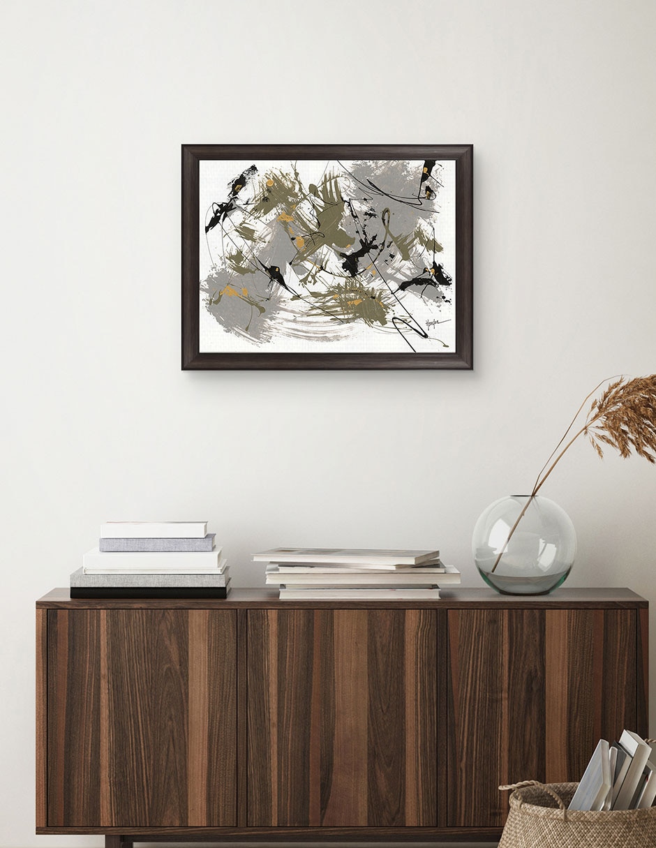 Cuadro decorativo Negro y dorado 1 de Dan Houston técnica mixta 4