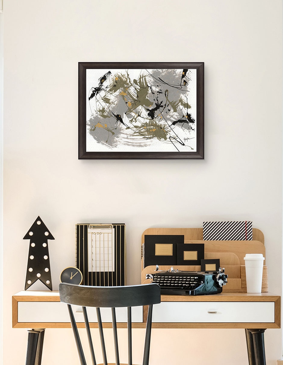 Cuadro decorativo Negro y dorado 1 de Dan Houston técnica mixta 5