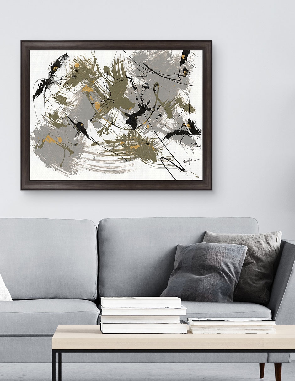 Cuadro decorativo Negro y dorado 1 de Dan Houston técnica mixta 2