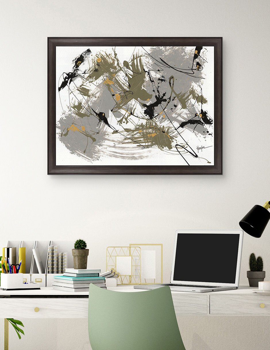 Cuadro decorativo Negro y dorado 1 de Dan Houston técnica mixta 3