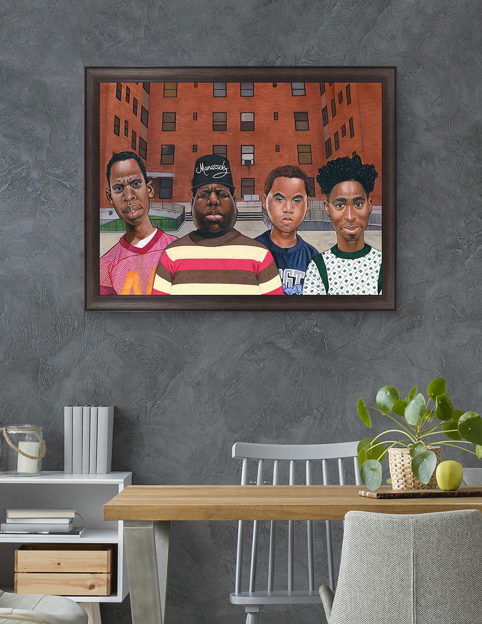 Cuadro decorativo Chicos del barrio – Hip hop de Manasseh Johnson técnica mixta 4