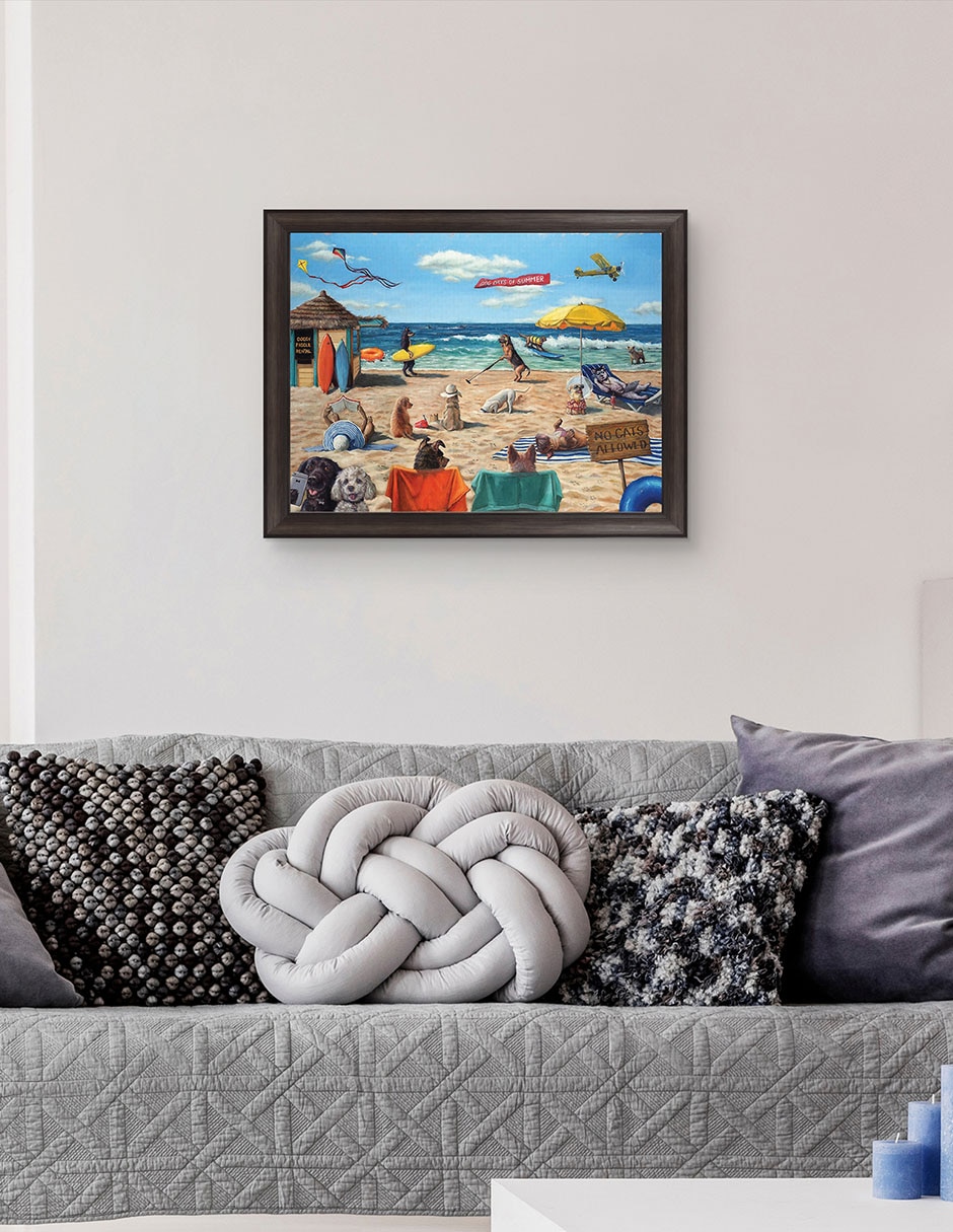 Cuadro decorativo Playa de perros de Lucia Heffernan técnica mixta 2