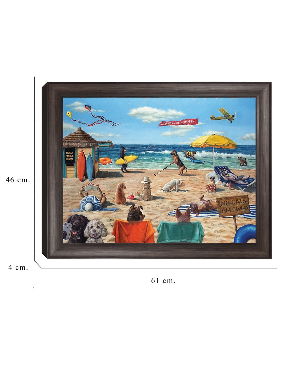 Cuadro decorativo Playa de perros de Lucia Heffernan técnica mixta 6