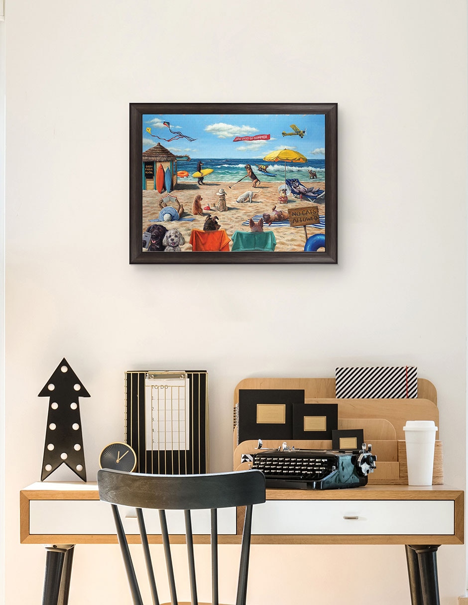 Cuadro decorativo Playa de perros de Lucia Heffernan técnica mixta 4