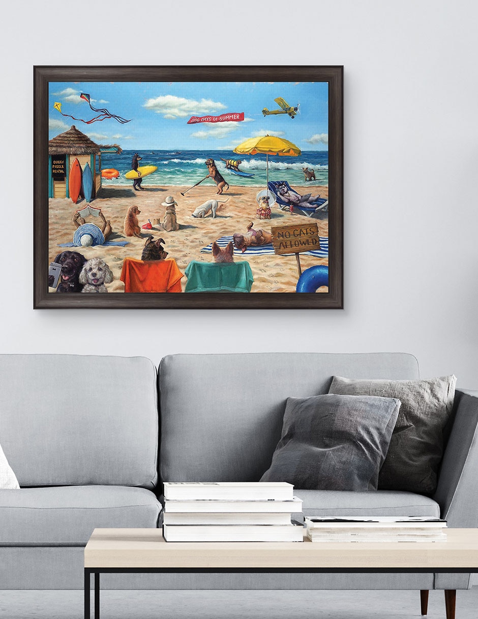 Cuadro decorativo Playa de perros de Lucia Heffernan técnica mixta 3