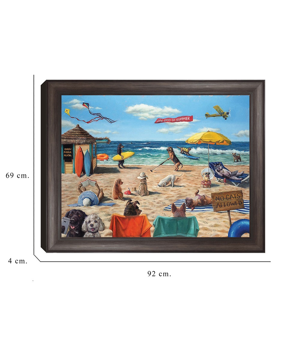 Cuadro decorativo Playa de perros de Lucia Heffernan técnica mixta 2