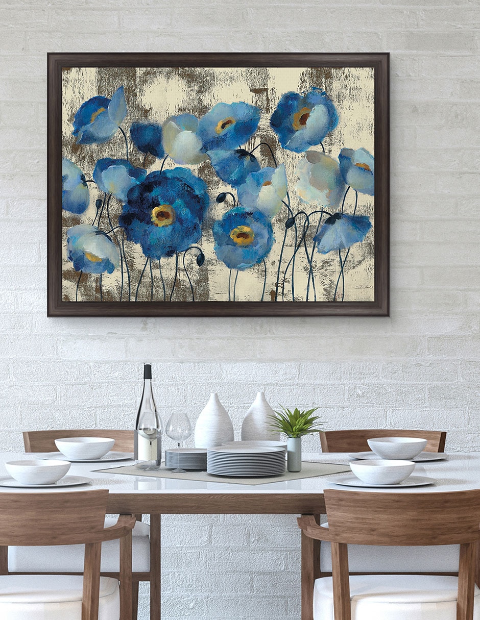 Cuadro decorativo Floral aguamarina de Silvia Vassileva técnica mixta 3