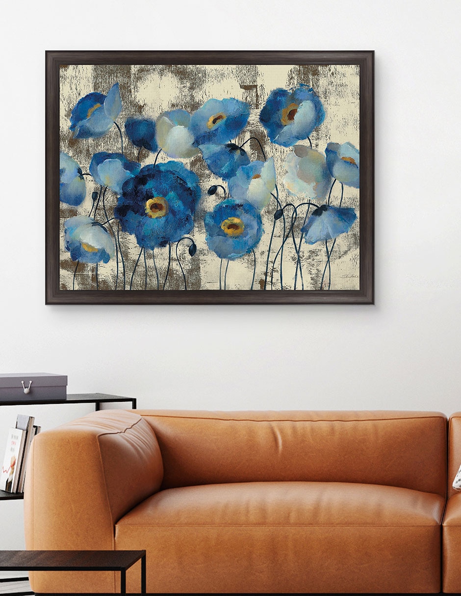 Cuadro decorativo Floral aguamarina de Silvia Vassileva técnica mixta 4